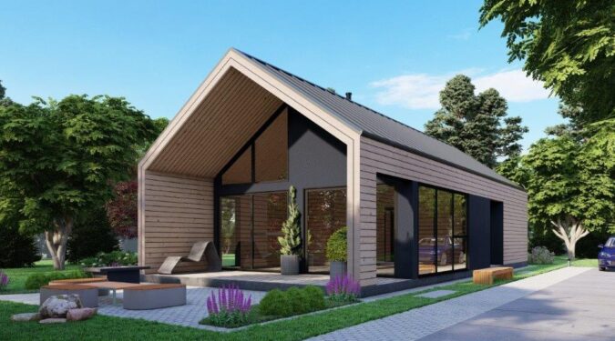 Casa de lujo estilo granero que combina diseño contemporáneo con un entorno natural.
